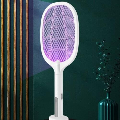 USB Electric Rechargeable Hand Held Mosquito Swatter Repellent Bug Wasp Fly Pest Zapper Racket Killer Control Indoor Outdoor