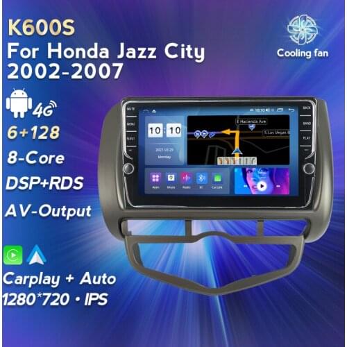 Android11 GPS Navigation Car Radio Multimedia Player RDS+DSP IPS 6+128G 1280X720 For Jazz City 2002 -2007 8-Core