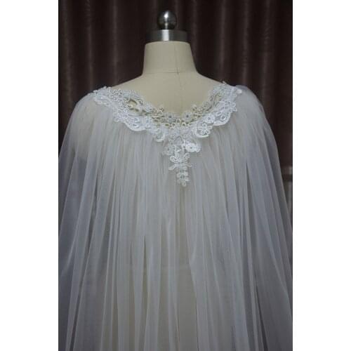 White Bridal cape veil lvory Wedding cape Tulle cape veil Lace cape veil bride bolero wedding accessories custom size