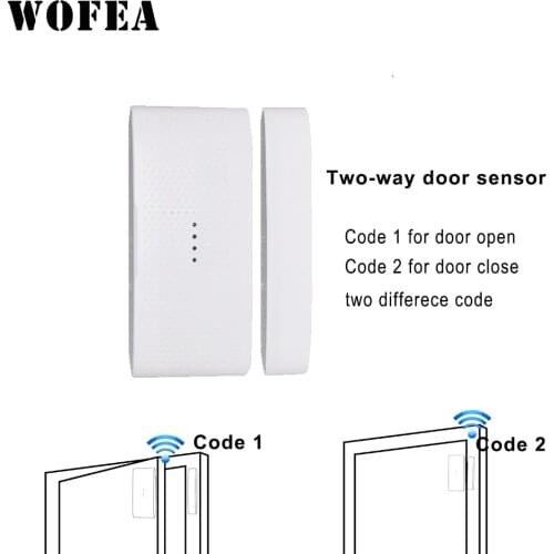Wireless Two way door window sensor two difference signal for open and closed Magnetic detector 433mh 1527 3V Power