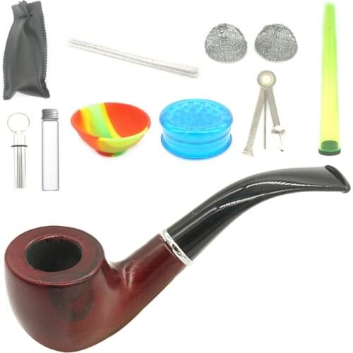 1Set Wood Tobacco Pipe Suit With Smoke Toll Storage Box Case Men Gadget Smoking Herb Wood Pipes Cigarette Accessories Pipa