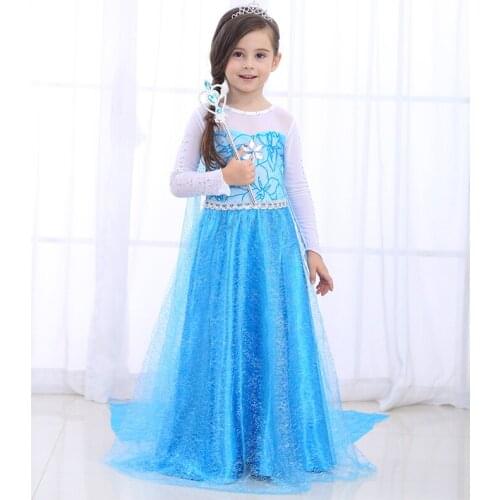 Girl Carnival Purim Snow Queen Princess Costume Elsa Stage Show Parade Birthday Fancy Party Dress Cosplay Halloween