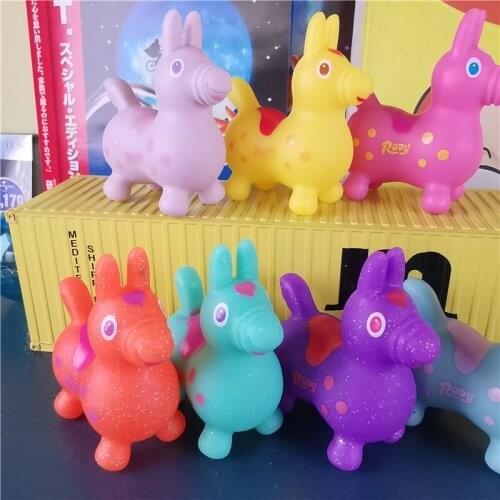 Bandai Anime Q RODY Jumping Horse Polyethylene Pinch Will Call Model Action Figure Ornaments Kids Toys Boy Girl Gift