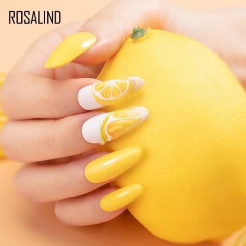 ROSALIND Hybrid Varnishes Gel Nail Art More Colors DIY for Nails Need Cured UV/LED Lamp For Manicure Base Top Coat Gel Polish