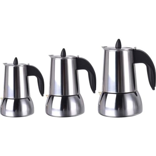 200/300/450ML Stainless Steel Coffee Maker Percolator Pot food-grade 304 stainless steel BPA-free and non-toxic Easy to operate