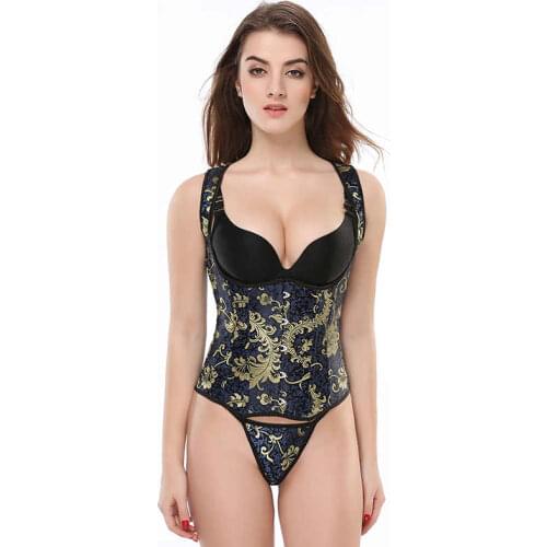Waist Control Corsets and Bustiers Sexy Overbust Corset Top Gothic Clothing Corselet Floral Lace Up Gorset Body Shaper For Women