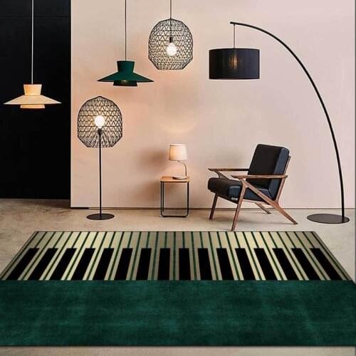 Fashion modern Nordic light luxury green gold piano keys living room bedroom bedside carpet floor mats