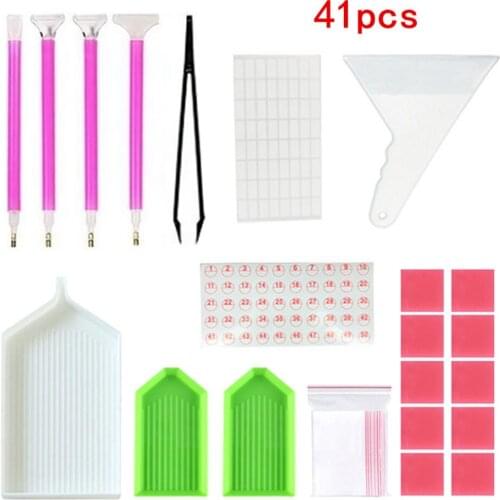 20pcs Diamond Embroidery Tools Set Modifiers Glue Tag Sticker Plastic Trays Kit Practical Diamond Painting Tray Organizer