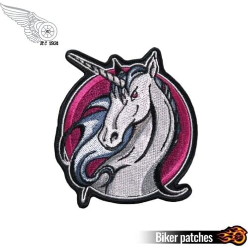 Unicorn chest size patch custom embroidery iron on motorcycle patches for clothing mini cartoon stickers
