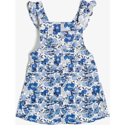 Female Child Navy Blue Print Dress