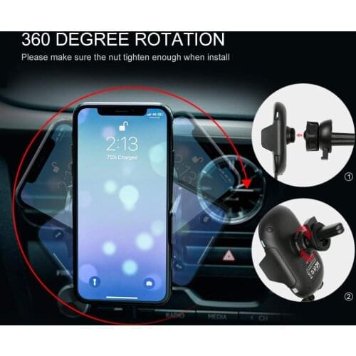 Qi Car Air Vent Wireless Charger For iPhone 8 Xs Max Xr For Samsung S8 9 Automatic Infrared Sensor Fast Wireless Charging Holder