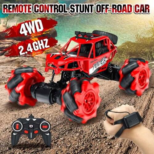 2.4GHz 4WD RC Car Radio Gesture Induction Music Light Stunt Twist Remote Control Car Off-Road Vehicle RC Gift for Children