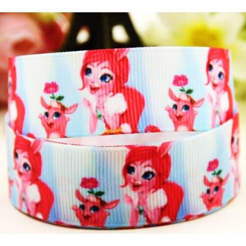 22mm 25mm 38mm 75mm ENCHANTIMALS cartoon printed Grosgrain Ribbon party decoration 10 Yards X-04634