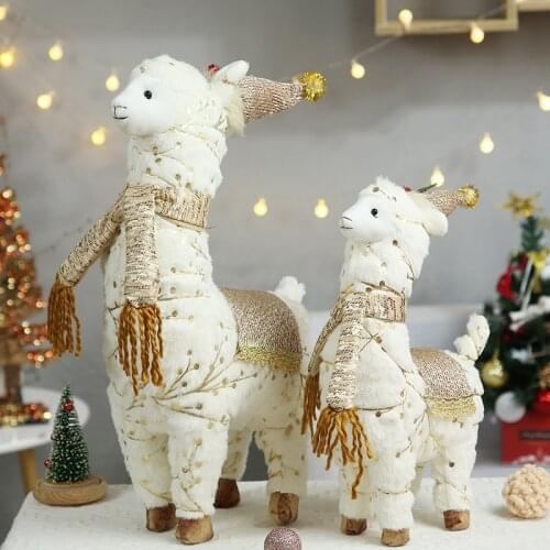 Santa Claus Snowman Alpaca Elk Christmas Decorations for Home New Year Christmas Doll Home Figures Ornaments merry christmas
