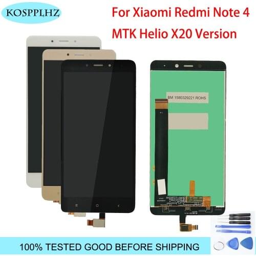 2018 New For Xiaomi Redmi Note4 LCD Display Touch Screen Replacement For Xiaomi Redmi Note 4 MTK Helio X20 Phone Parts +TOOLS