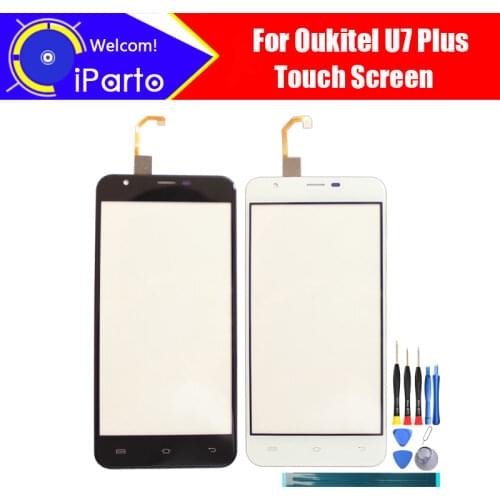5.5inch Oukitel U7 Plus Touch Screen Glass 100% Guarantee Original New Glass Panel Touch Screen For U7 Plus + tools+Adhesive