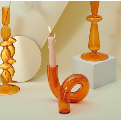 Glass Vases Clear Flower Vase Candle Holders Wedding Centerpieces Home Decoration Table Centerpieces Candlestick Holder