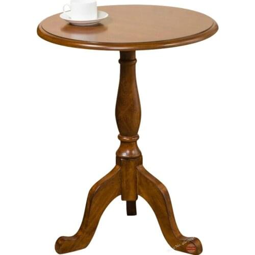 American-style Solid Wood Tables Small Round Table Sofa Side Simple Round Coffee Table Small Coffee Table Side Corner