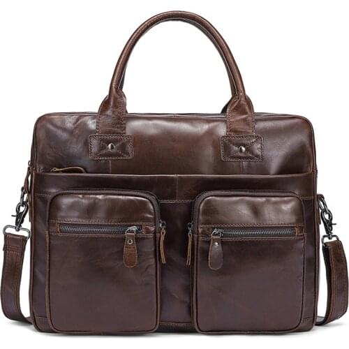 Genuine Leather Messenger Bag Shoulder Handbag Bags Business Briefcase for Teenager Large Cross Body Bag Travel Casual Tote New