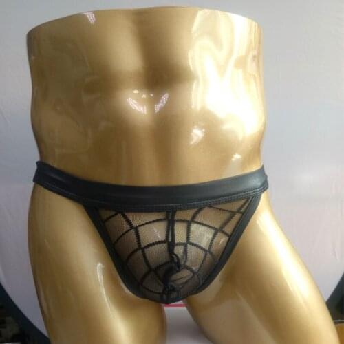 Sexy Men Mesh Diamond Transparent U Convex Pouch Briefs G-string Low Rise Breathable Thongs Penis Pouch Gay Wear F7
