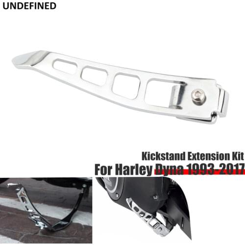 Motorcycle Stand Kickstands Extension Chrome Foot Pedal Support Kits for Harley Dyna 93-2017 Street Bob FXDB Fat Bob Low Rider