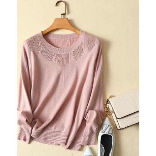 O-Neck Knitted Women Sweater Pullovers Autumn New 2021 O-Neck Long-Sleeved Loose Casual All Match Female Pulls Outwear Tops