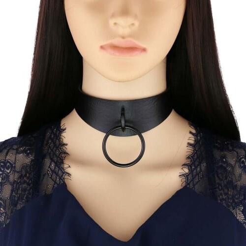 Goth choker dark aesthetic grunge vegan leather collar punk chokers harajuku emo necklace chocker halloween accessories