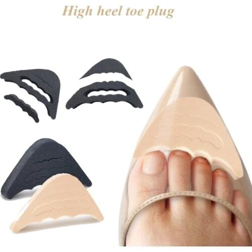 1pair Women High Heel Toe Plug Insert Shoe Big Shoes Toe Front Filler Cushion Pain Relief Protector Adjustment Shoe Accessories