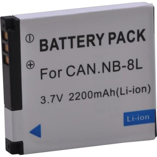 1Pc 2200mAh NB-8L NB8L Li-Ion Battery pack for Canon PowerShot A3300 A3200 A3100 A3000 A2200 A1200 en, NB 8L battery