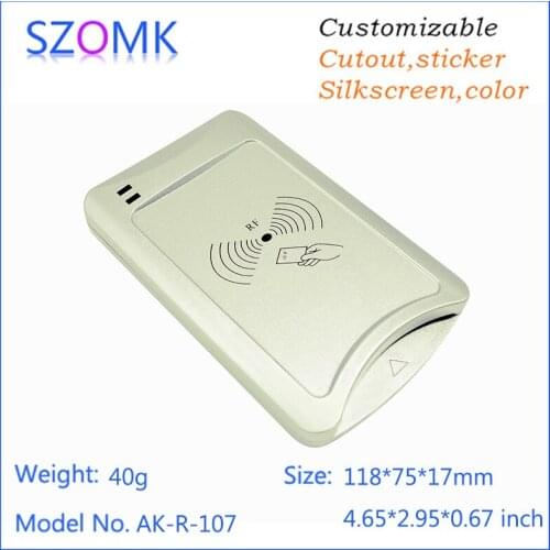 10 pcs, 118*75*17mm hot sales plastic RFID enclosure for electronics plastic case abs card reader plastic sensor box diy housing