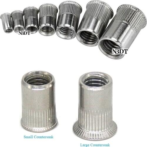 100Pcs 304 stainless Steel Outdoor Countersunk Head Rivet Nut Insert Nutserts Threaded Nut