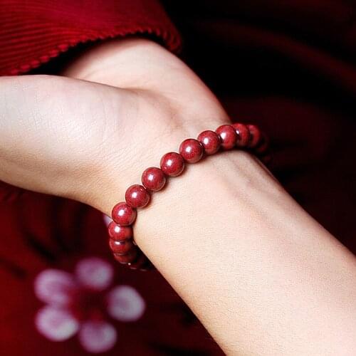 12mm Nature Ore Bangle zinnober bracelet Amulet Lucky exorcise talisman