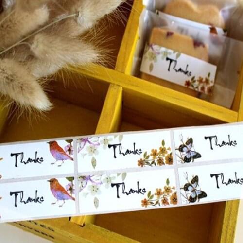 180Pcs/lot Long strip thanks decorative Kraft Label Sticker DIY For Gift Cake Baking Sealing Scrapbooking Sticker