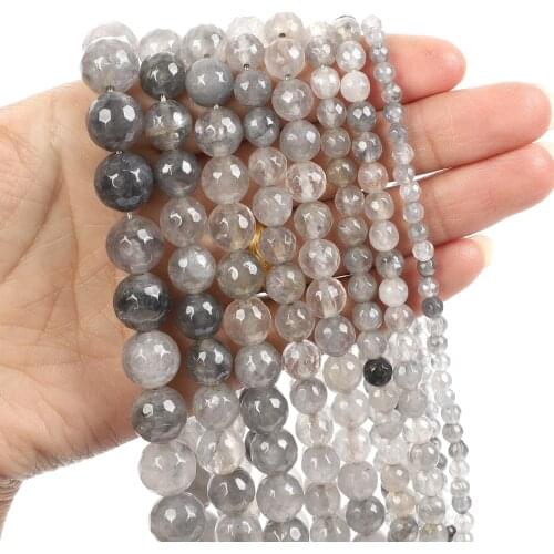 4 6 8 10 12mm Faceted Mica Crystal Stone Natural Stone Beads For Jewelry Making Loose Spacer Beads Bracelet Necklace Handmade