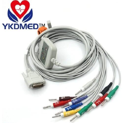 5PCS/PACK Nihon Kohden One-piece 10 leads EKG Cable / No Resistance medical TPU/free shipping