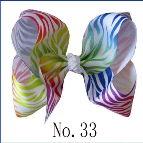 50 BLESSING National Flag 8" ABC Hair Bow Clip 3" Grosgrain Ribbon Rainbow 49