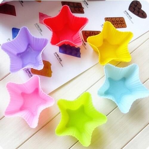 500pcs Silica Gel Cake Tools Handmade Star Bakeware Kitchen Silicone Chocolate Lollipop Molds For Party DIY