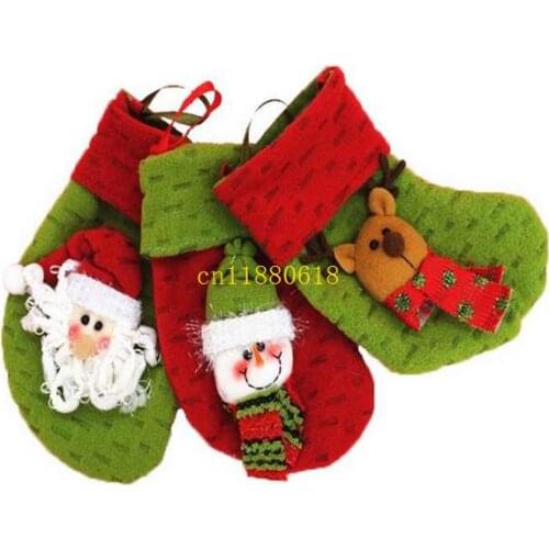 500pcs/lot Free Shipping New Arrival Santa Claus Christmas Stockings Gifts Candle Holders Christmas Tree Decorations