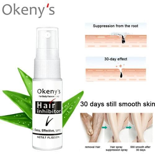 6pcs 20ml Hair Inhibitor Spray Hair Removal Spray Serum Liquid Stop Hair Growth Beard Mild Non-irritating Skin Care Body Beauty