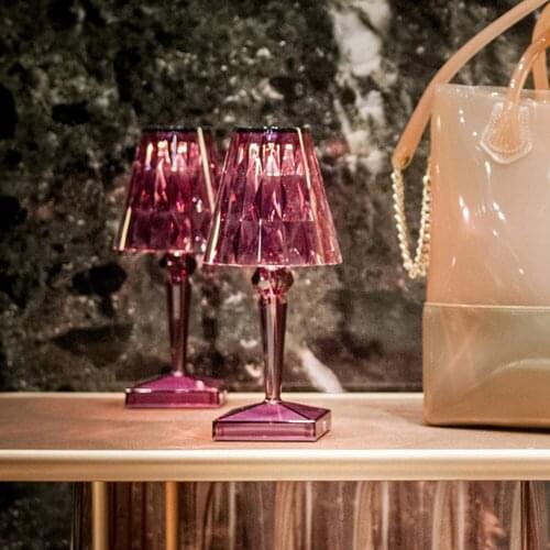 Acrylic Diamond Desktop USB Lamp Night Lamps Transparent Prism Desk Lamps Lighting Decor for Bar Bedroom Living Room