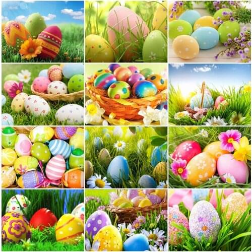 DIY Diamond Embroidery Scenic Cross Stitch Diamond Painting Easter Eggs Full Drill Square Mosaic Beaded Handmade Gift