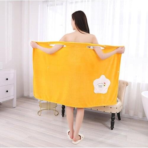 Wearable Bath Towel Sexy Women Plush Bathrobes With Pocket Soft Cute Bath Skirt Coral Fleece Absorbent Shower Towel Home Textile