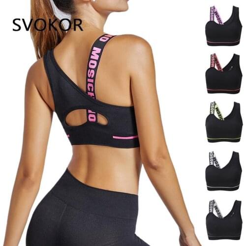 SVOKOR Sexy Sport Bras Women Letter Printed Underwear Sport Crop Tops Fitness Running Femme Beauty Back Active Clothes