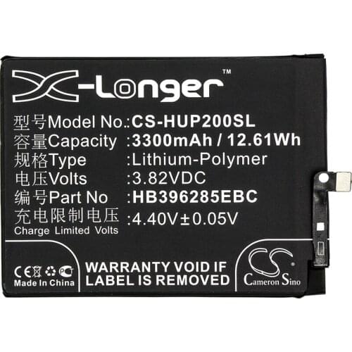 Cameron Sino 3300mAh Battery for Huawei Emily EML-AL00 EML-L09 EML-L09C EML-L29 EML-L29C EML-TL00 P20,HB396285EBC,etc
