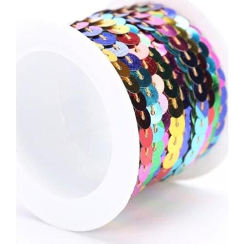 5meter Cotton Sequins 5mm colorful Sequins Hand Knitting Yarn Thread Luxury Glitter Soft Rope DIY Materia