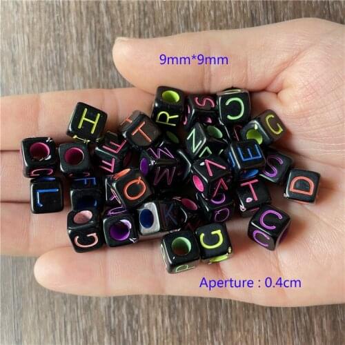 JunKang 60pcs mixed batch of 26 letters single hole perforated spacer beads DIY handmade necklace earring accessories