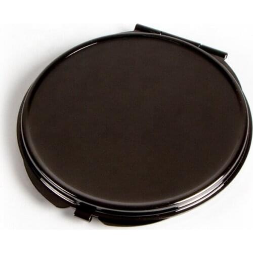 Personalized custom Logo Gun Black Metal Compact Makeup Pocket Mirror