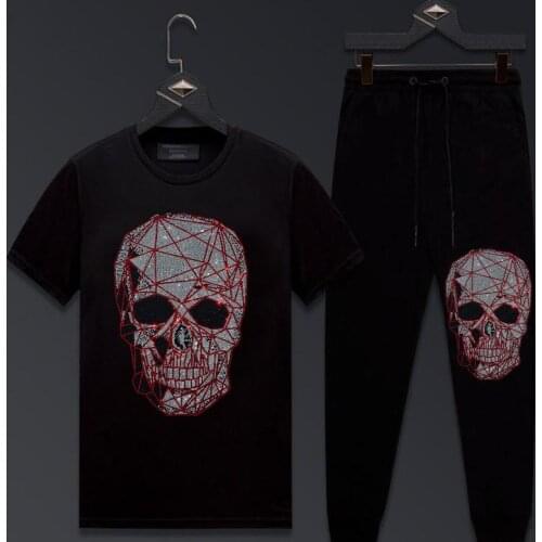 Mens Short Sets Summer Casual Summer Clothing 2 Piece short Sleeve Set Hot drill Track Suits 2020 Male Tracksuits