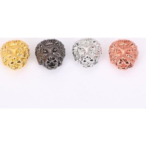 KANGKANG 2018 Hot Selling pave CZ 4 color Lion head Jewelry Accessories de bijoux Smykker