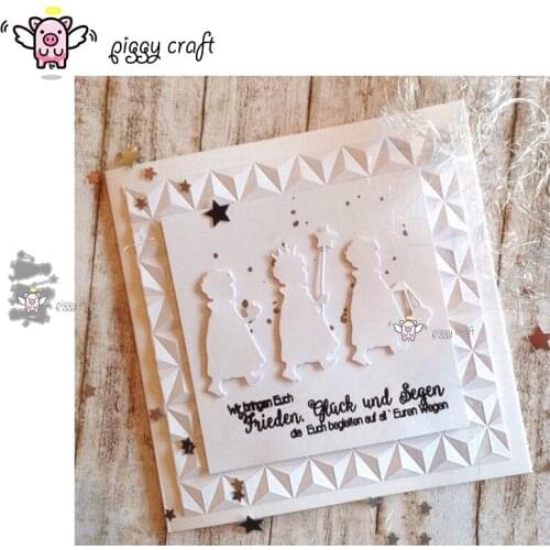 Piggy Craft metal cutting dies cut die mold 3Pcs Star praying child Scrapbook paper craft knife mould blade punch stencils dies